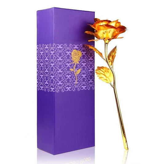 Artificial Golden Rosegold Red Rose With Gift Box